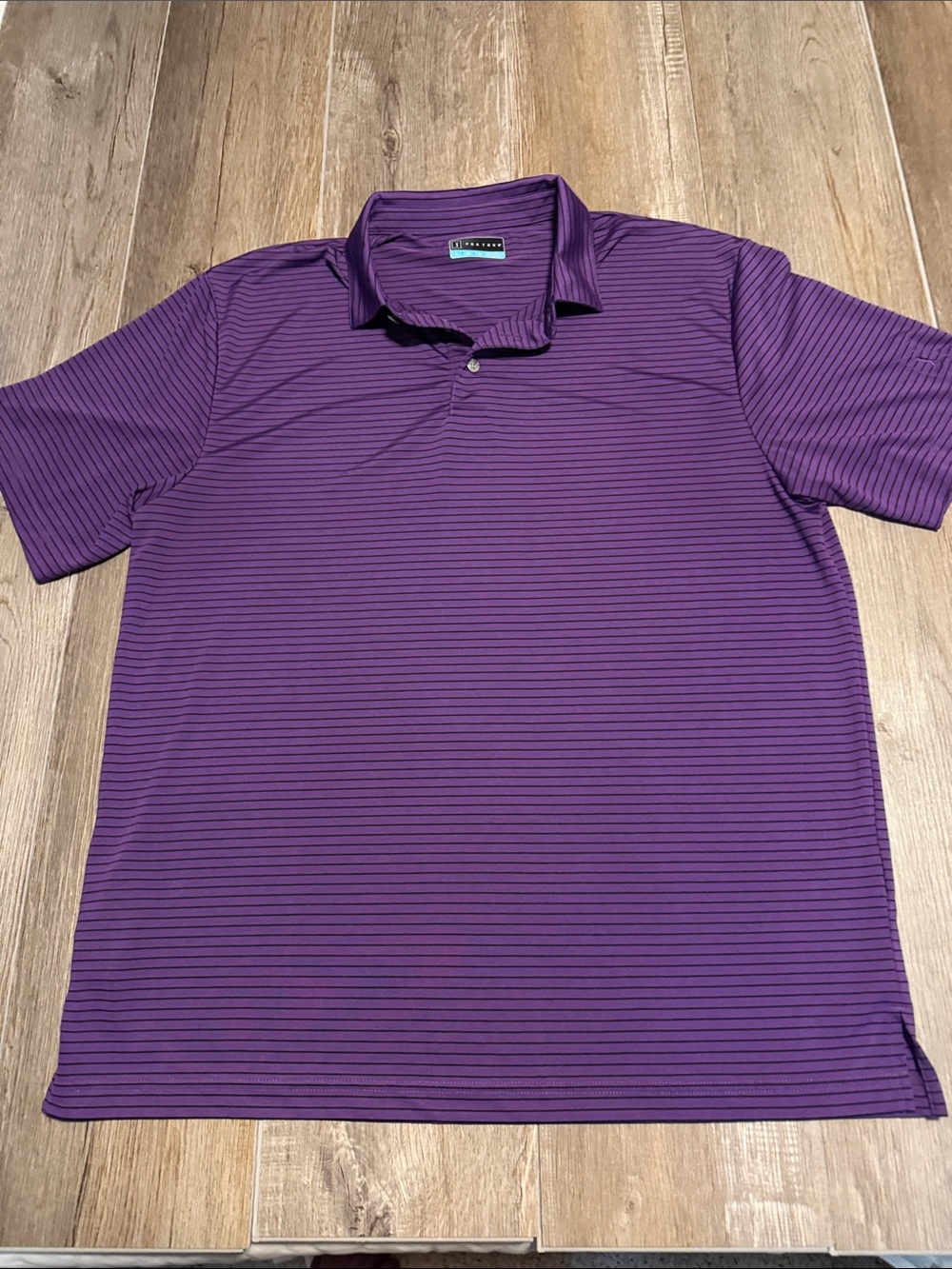 PGA Tour Purple Striped Golf Polo